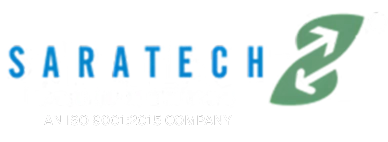 Saratech logo new white